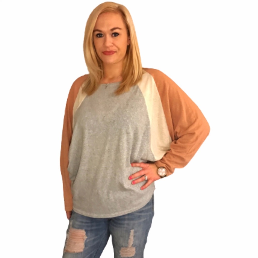 Easel Dolman Grey Oversized Pullover Large